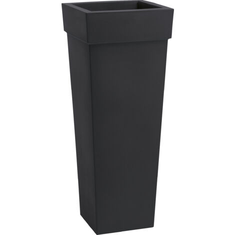 Vaso quadrato alto resina GERYON cm. 100 ANTRACITE