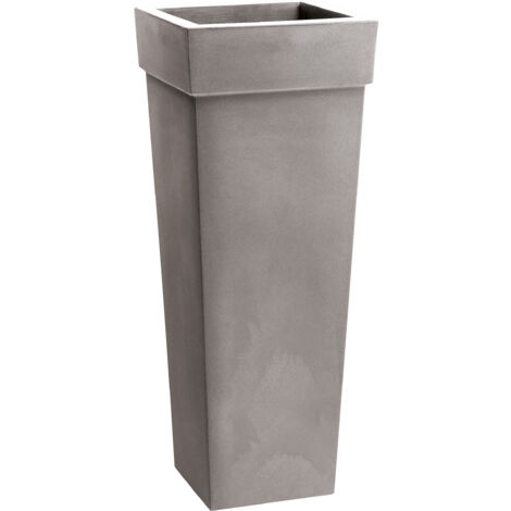Vaso quadrato alto resina GERYON cm. 100 CENERE