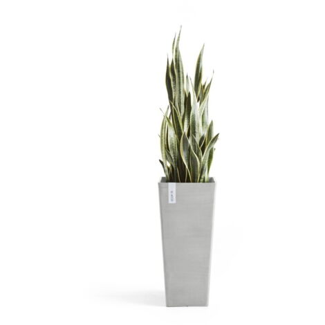 VASO QUADRATO ALTO ROTTERDAM GRIGIO CHIARO 32X32XH70CM ECOPOTS