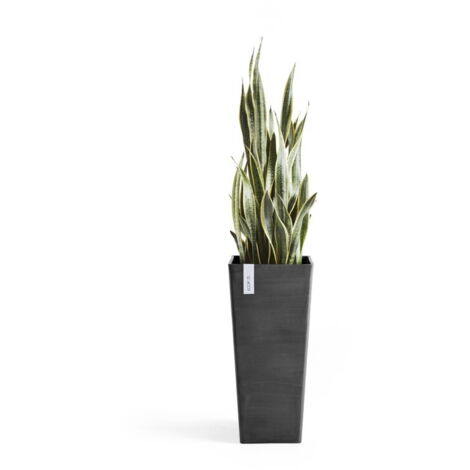 VASO QUADRATO ALTO ROTTERDAM NERO 32X32XH70CM ECOPOTS