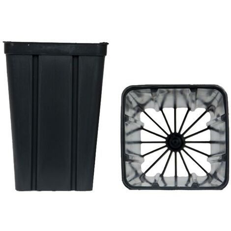 Vaso quadrato antispiralizzante colore nero 9x9x13 cm (n.1 pezzo), ditta Arca