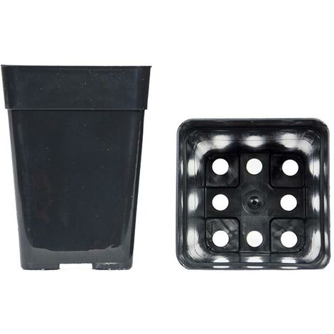 Vaso quadrato colore nero 10x10x14 cm (n.1 pezzo), ditta Arca
