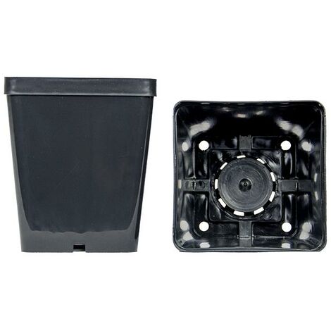 Vaso quadrato colore nero 12x12x14 cm (n.1 pezzo), ditta Arca