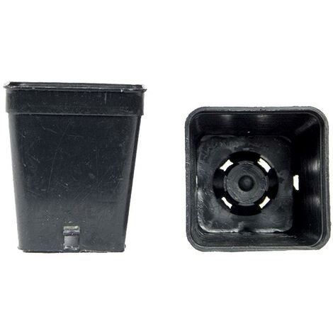 Vaso quadrato colore nero 5x5x6 cm (n.1 pezzo), ditta Bamaplast