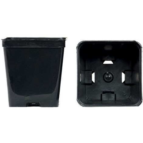 Vaso quadrato colore nero 8x8x9 cm (n.1 pezzo), ditta Arca