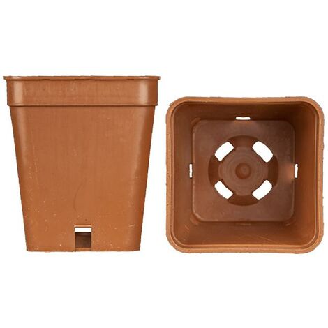 Vaso quadrato colore terracotta 5x5x6 cm (n.1 pezzo), ditta Bamaplast