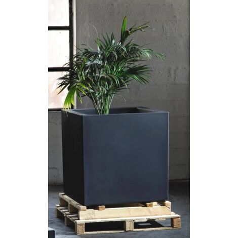 Vaso quadrato Cubo Fenice in resina da 85cm Antracite