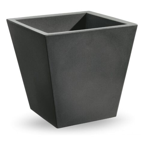 Vaso quadrato in resina "Cosmos" 50 cm. Antracite