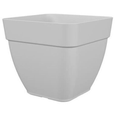 Vaso quadrato per fiori e piante CAPRI CAMPANA - Plastica - 37x37 cm - Bianco - ARTEVASI