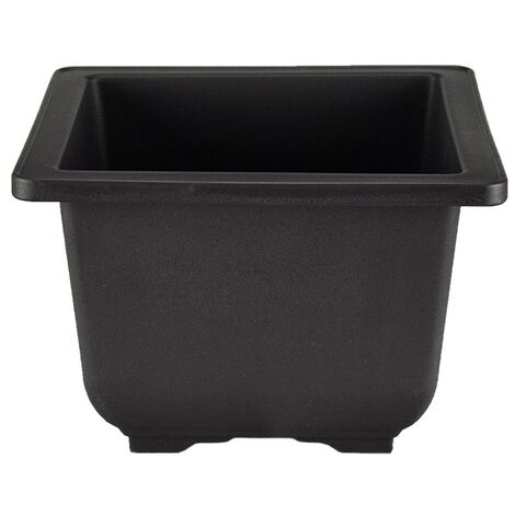 Vaso quadrato per Piante e Bonsai in plastica nera cm. 17