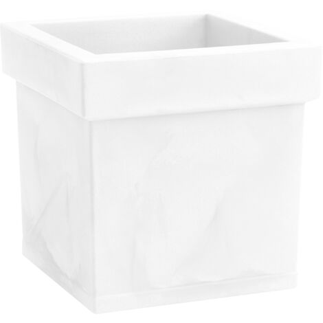 Vaso quadrato resina THEMIS cm. 40 BIANCO