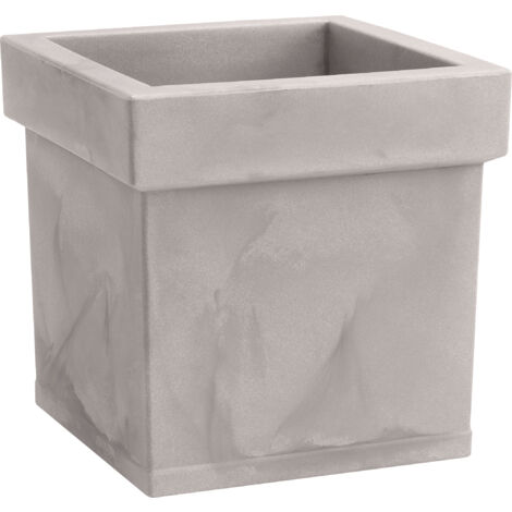 Vaso quadrato resina THEMIS cm. 40 CENERE