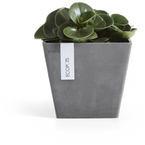 VASO QUADRATO ROTTERDAM GRIGIO 20X20XH17,5CM ECOPOTS
