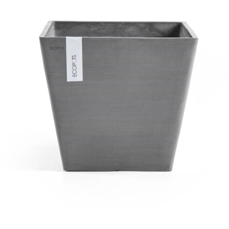 VASO QUADRATO ROTTERDAM GRIGIO 30X30XH26,5CM ECOPOTS
