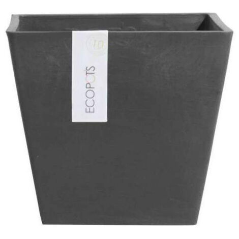 VASO QUADRATO ROTTERDAM NERO 30X30XH26,5CM ECOPOTS