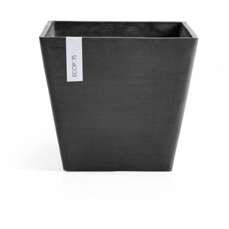 VASO QUADRATO ROTTERDAM NERO 40X40XH36CM ECOPOTS