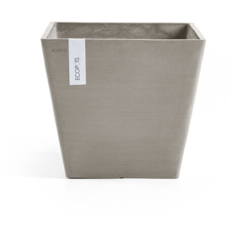 VASO QUADRATO ROTTERDAM TORTORA 30X30XH26,5CM ECOPOTS