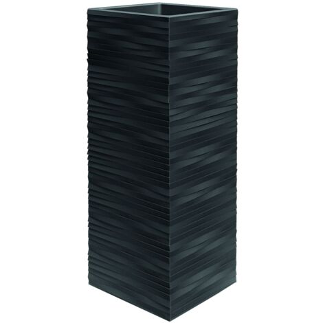 Vaso quadro alto colonna resina DIVO ELEGANCE cm. 75 ANTRACITE