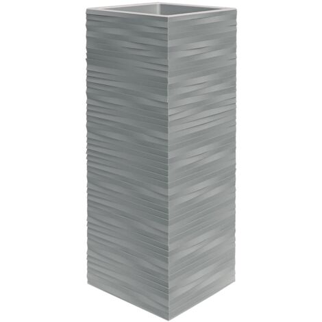 Vaso quadro alto colonna resina DIVO ELEGANCE cm. 75 CENERE
