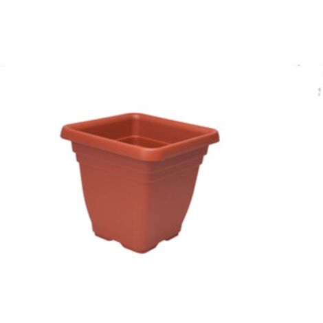 VASO QUADRO LAURUS 25X25X23CM 7L TERRACOTTA