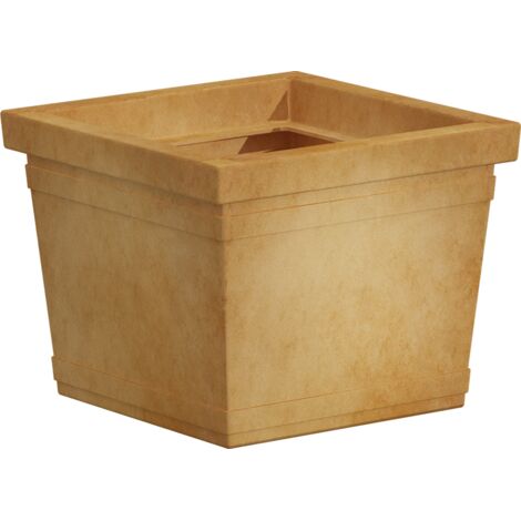 Vaso Quadro Liscio quadrato in resina per piante e fiori "Made in Italy" -Impruneta