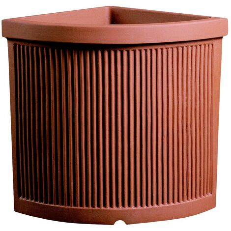 Vaso Angolare Foglie 44 h, T 712 050, Vasi di Terracotta