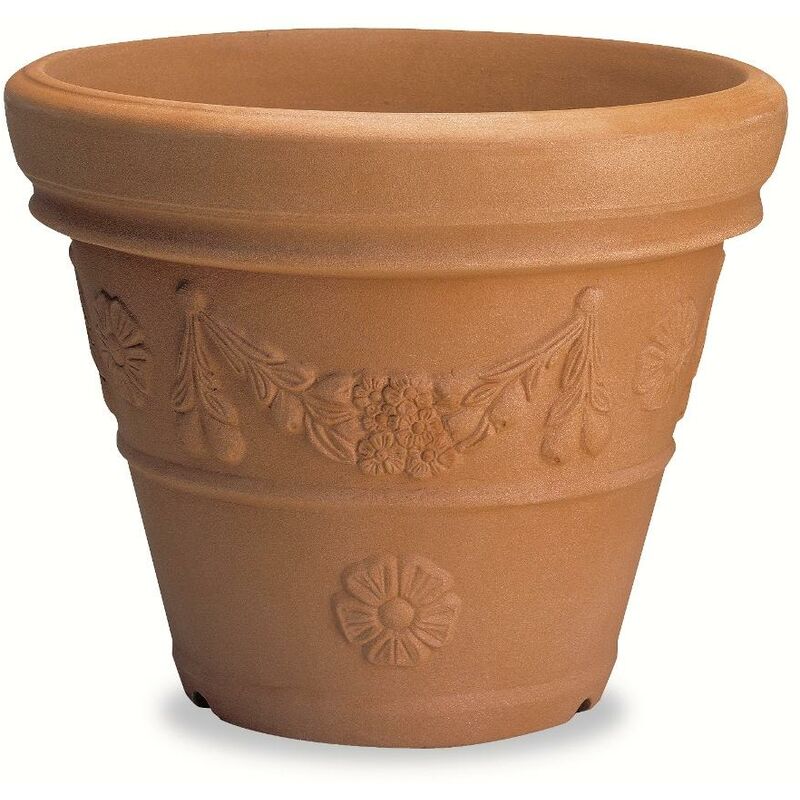 Vaso Tondo Festonato Ø 60Cm in Resina colore Terracotta ...