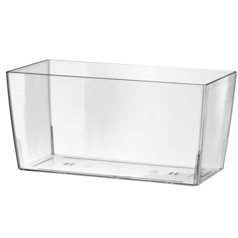 Vaso Rettangolare 26x13x13 cm in Plastica Coimbra 25 Trasparente