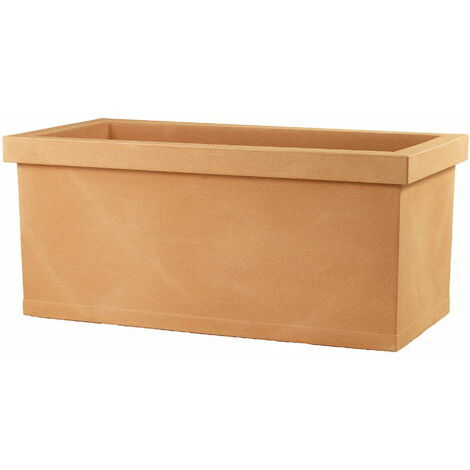 Vaso rettangolare ''Cassetta Liscia Classic'' per fiori e piante da giardino -80 cm / Anticato