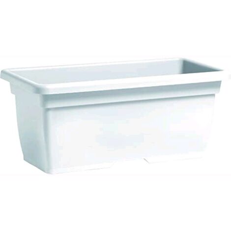 Vaso Rettangolare in Plastica PPL Colore Bianco 100x45x40H cm 110 Litri (MEGA)
