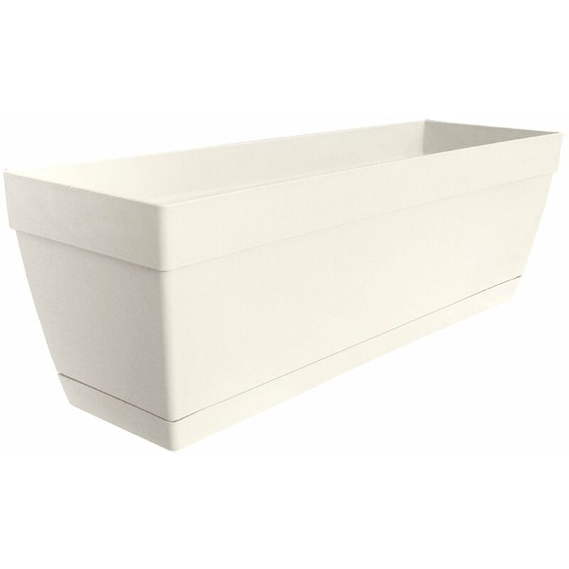 Vaso rettangolare in resina resistente Telcom Atlanta - 40x12xH12 cm. White