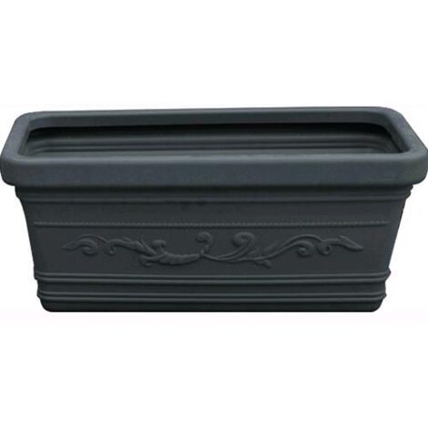 VASO RETTANGOLARE Maxi in Resina FESTONATO color ANTRACITE 100x45x41H cm
