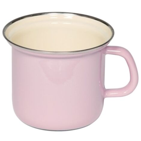 Vaso Riess con bordo cromato Ø12cm 1 litro H 11,4cm Classico rosa pastello