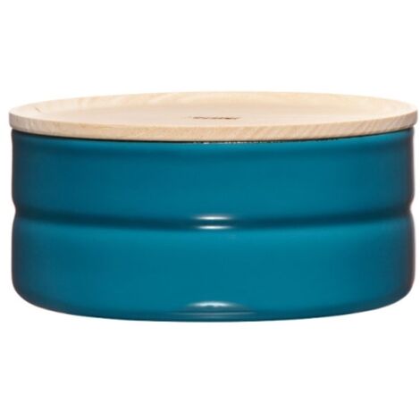 Vaso Riess con coperchio Ø13cm 615ml H 6cm Silent Smalto blu