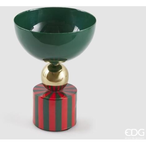 Vaso Righe Coppa H.23 D.18 Verde/Rosso