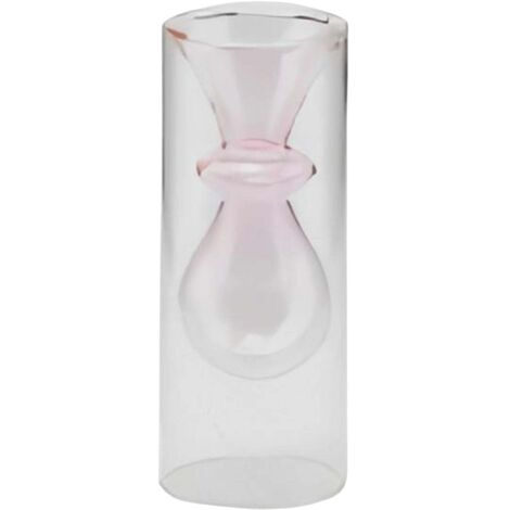 Vaso rosa "Forme" decorazione per fiori e piante da interno Ø8 x h20 cm