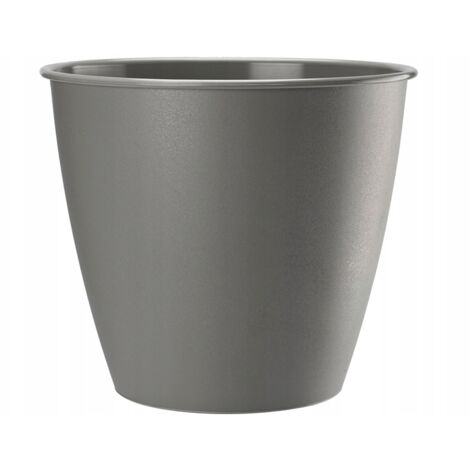 Vaso rotondo in plastica Azalea grigio 15x13,9cm