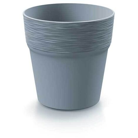 Vaso rotondo in plastica, grigio chiaro, 12 cm, Furu