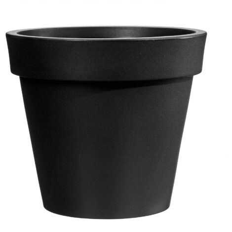 Vaso rotondo in resina "Easy" 45 cm. Nero