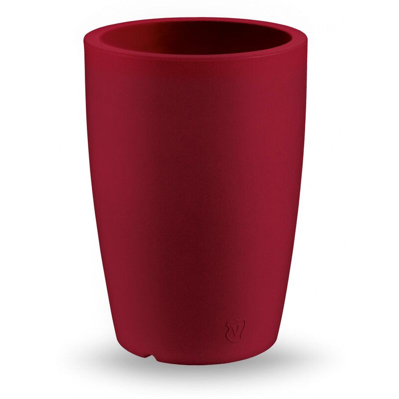 Vaso rotondo in resina 'Genesis' h. 60 cm. Rosso Oriente