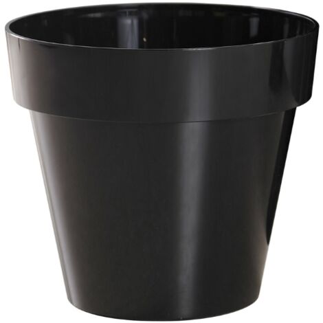 Vaso rotondo "Mitu XL" in materiale sintetico finitura lucida per piante e fiori vasi di alta qualità da interno ed esterno di diverse dimensioni e colori - Select 1: Nero - Select 2: ø35 cm