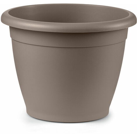 VASO DIAMETRO 40 CM CIRCOLARE IN PLASTICA PER FIORI/PIANTE COLORE: GRIGIO  SERIE: TERRA