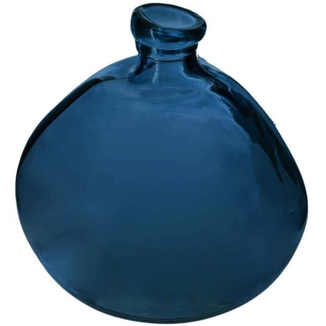 Vaso rotondo uly in vetro riciclato blu tempesta d33cm - Atmosphera créateur d'intérieur