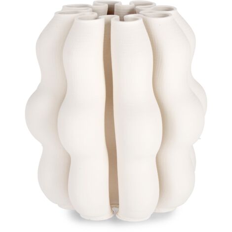 Vaso rowan beige ceramica stampata in 3D Ø 23 x h 25 cm