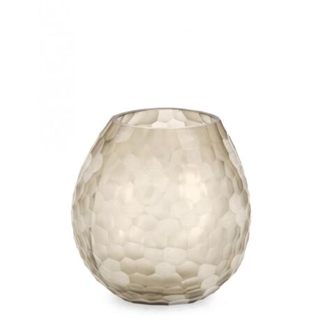 Vaso sampur beige prodotto in vetro fatto a mano Ø20,5x19,5h