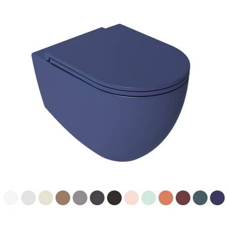 Vaso sospeso Rimless in ceramica serie Infinity. Kit fissaggi nascosti SmartFixPlus incluso. Sedile WC non incluso (ns. codice Y182-NF902) Collezione esclusiva disponibile in 13 finiture.(DianFlex) Mi