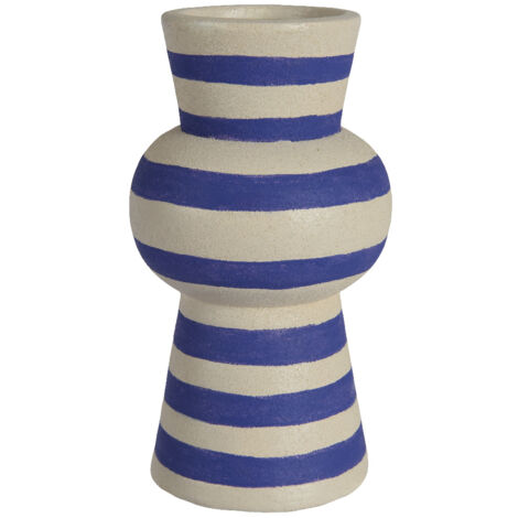 VASO STRIPE D.10XH18CM BLU / BIANCO SPORCO.