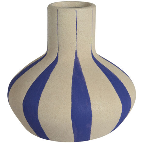 VASO STRIPE D.16XH16CM BLU / BIANCO SPORCO.