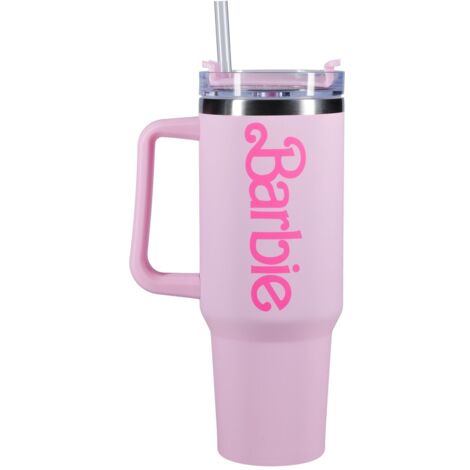 Vaso termo con pajita paladone barbie