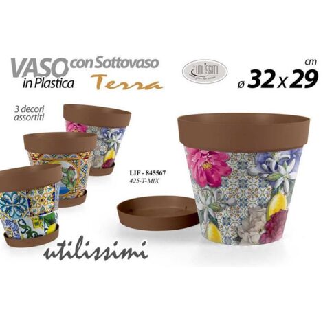 VASO TERRA CM.32X29 PLASTICA ASSORTITO